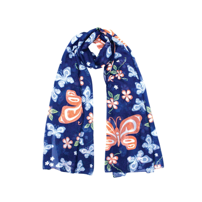 Butterfly and Wild Rose Scarf