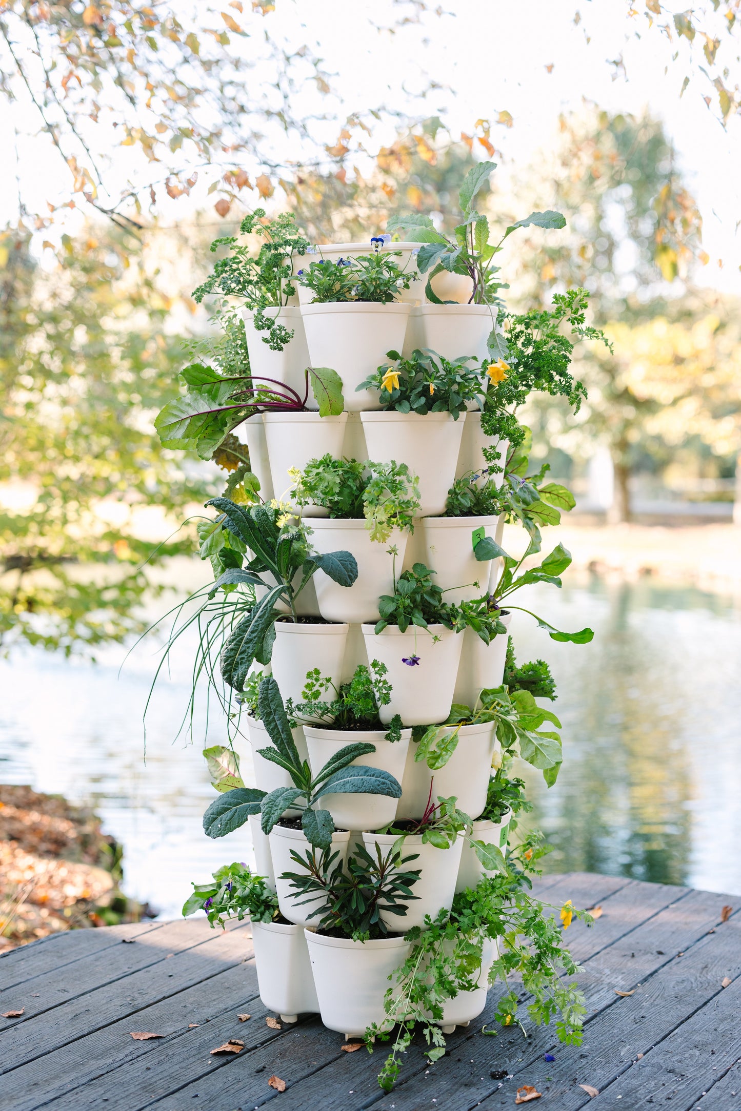 7 Tier GreenStalk Garden Leaf Vertical Planter - Basic Texture